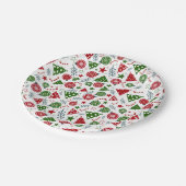 Kerstelementenpatroon Papieren Bordje (Gekanteld)