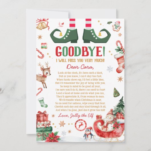 Kerstelf Afscheid Afscheid Brief Kaart (Voorkant)