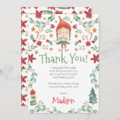 Kerstelf Bedankkaartjes Kaart (Voorkant / Achterkant)