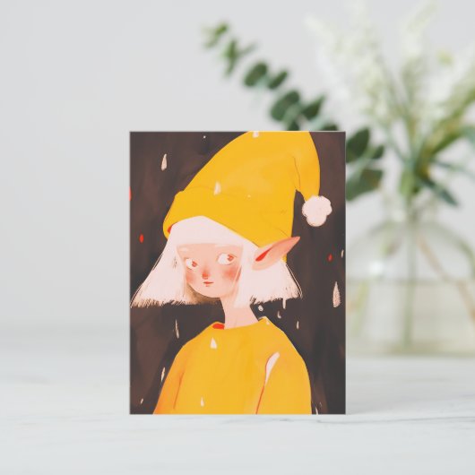 KerstElf Briefkaart (Staand voorkant)