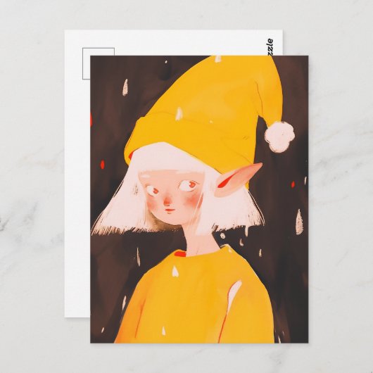 KerstElf Briefkaart (Voorkant / Achterkant)