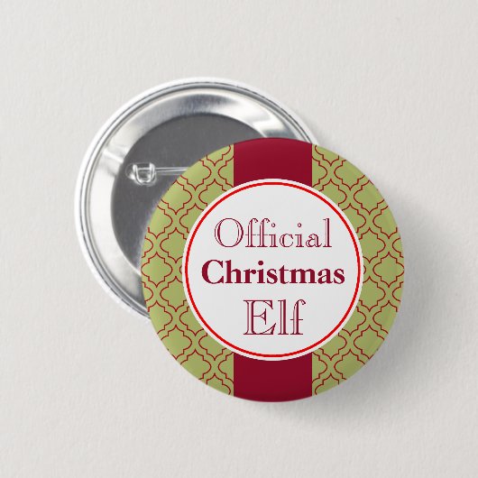 KerstElf-Button Ronde Button 5,7 Cm (Voorkant /achterkant)
