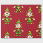 KerstElf Cadeaupapier (Vlak)