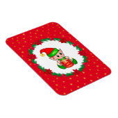 Kerstelf, dennenkruid, poinsettias en sterren magneet (Rechterzijde)