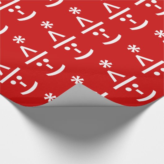 Kerstelf- emoticon Kerstmis ASCII-tekstkunst Cadeaupapier (Hoek)