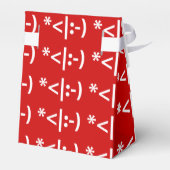 Kerstelf-emoticon Xmas ASCII-tekstkunst Bedankdoosjes (Achterkant)
