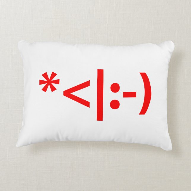 Kerstelf-emoticon Xmas-ASCII-tekstkunst Decoratief Kussen (Achterkant)