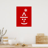 Kerstelf-emoticon Xmas-ASCII-tekstkunst Poster (Keuken)