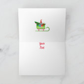 Kerstelf En Slee Kaart (Binnen)