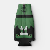 Kerstelf Feestdag Groen Flesjeskoeler (Achterkant)