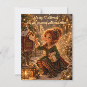 Kerstelf feestdag - Magische kerstkaart Kaart