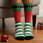 Kerstelf groen gestreept rood sokken