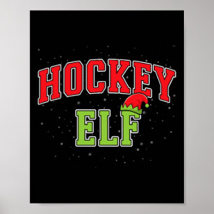 Kerstelf Hockey Familie Matchende Groep Kerstmis Poster