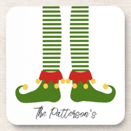 Kerstelf Holiday Booties NAAM feestelijk plezier Bier Onderzetter