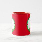 Kerstelf in een dennenkruid tweekleurige koffiemok (Center)