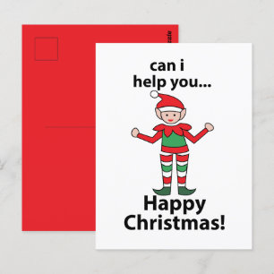 Kerstelf Kan ik je helpen Gelukkige Kerstelf Briefkaart