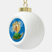 Kerstelf  keramische bal ornament (Rechts)