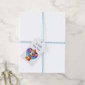 Kerstelf met besneeuwde achtergrond cadeaulabel (Met Touw)