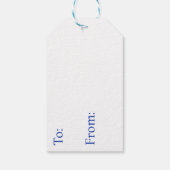 Kerstelf met besneeuwde achtergrond cadeaulabel (Achterkant)