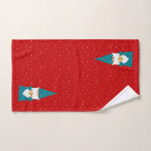 Kerstelf met Hart op Rood Bad Handdoek (Handdoek)