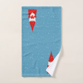 Kerstelf met hart op saffierblauwe badhanddoek bad handdoek (Handdoek)