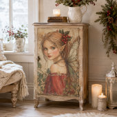 Kerstelf met Hulst & Rode Bessen Decoupage Tissuepapier
