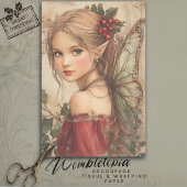 Kerstelf met Hulst & Rode Bessen Decoupage Tissuepapier