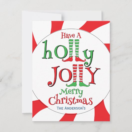 Kerstelf met Kerstmis Feestdagenkaart (Voorkant)