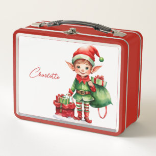 Kerstelf met zak vol cadeaus met eigen naam