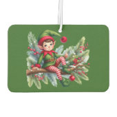 Kerstelf op een dennentak luchtverfrisser (Achterkant)