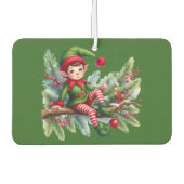 Kerstelf op een dennentak luchtverfrisser (Voorkant)