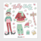 Kerstelf Papieren Pop Sticker Vel (Vel)