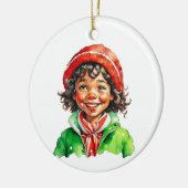 Kerstelf persoonsgebonden keramisch ornament (Links)