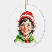 Kerstelf persoonsgebonden keramisch ornament (Links)