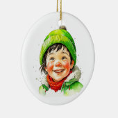 Kerstelf persoonsgebonden keramisch ornament (Rechts)