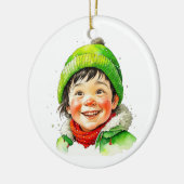 Kerstelf persoonsgebonden keramisch ornament (Links)