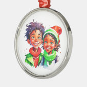 Kerstelf persoonsgebonden metalen ornament (Links)