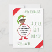 Kerstelf Play Doh-cadeau, feestfeest Kaart (Voorkant)