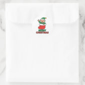 Kerstelf Ronde Sticker (Tas)