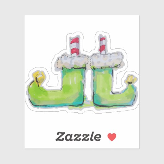 Kerstelf schoenen sticker (Vel)