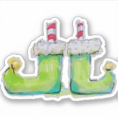 Kerstelf schoenen sticker (Voorkant)
