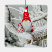 Kerstelf Sneeuwbomen Keramische Versiering Keramisch Ornament (Achterkant)