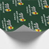 Kerstelf softball op maat gepersonaliseerd grappig cadeaupapier (Hoek)