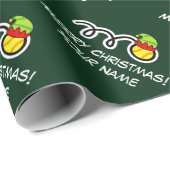 Kerstelf softball op maat gepersonaliseerd grappig cadeaupapier (Rol Hoek)