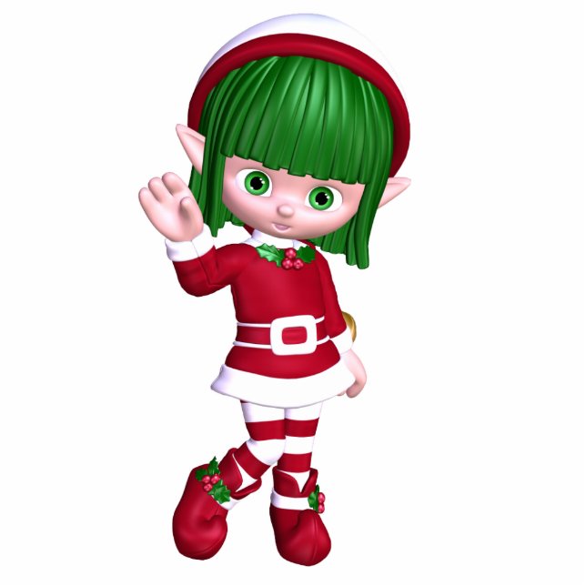 KerstElf Staand Fotobeeldje (Voorkant)