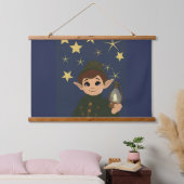 Kerstelf Sterrennacht Hangend Wandkleed (Slaapkamer)