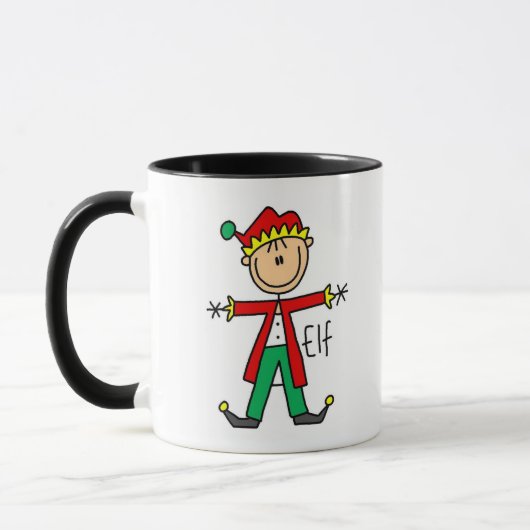 Kerstelf Stick Figure Mok (Links)