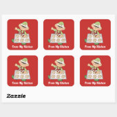 KerstElf uit mijn keukensticker Vierkante Sticker (Vel)