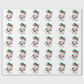 Kerstelf van een koe cadeaupapier (Vlak)