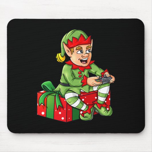 KerstElf Video Gamer Controller Boys Kinder Xma Muismat (Voorkant)